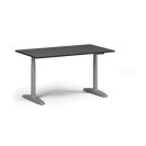 Höhenverstellbarer Schreibtisch OBOL, elektrisch, 675-1325 mm, Tischplatte 1400x800 mm, graues abgerundetes Untergestell, graphit