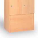 Holz-Schließfachschrank mit Aufbewahrungsboxen, 6 Boxen, Nussbaum