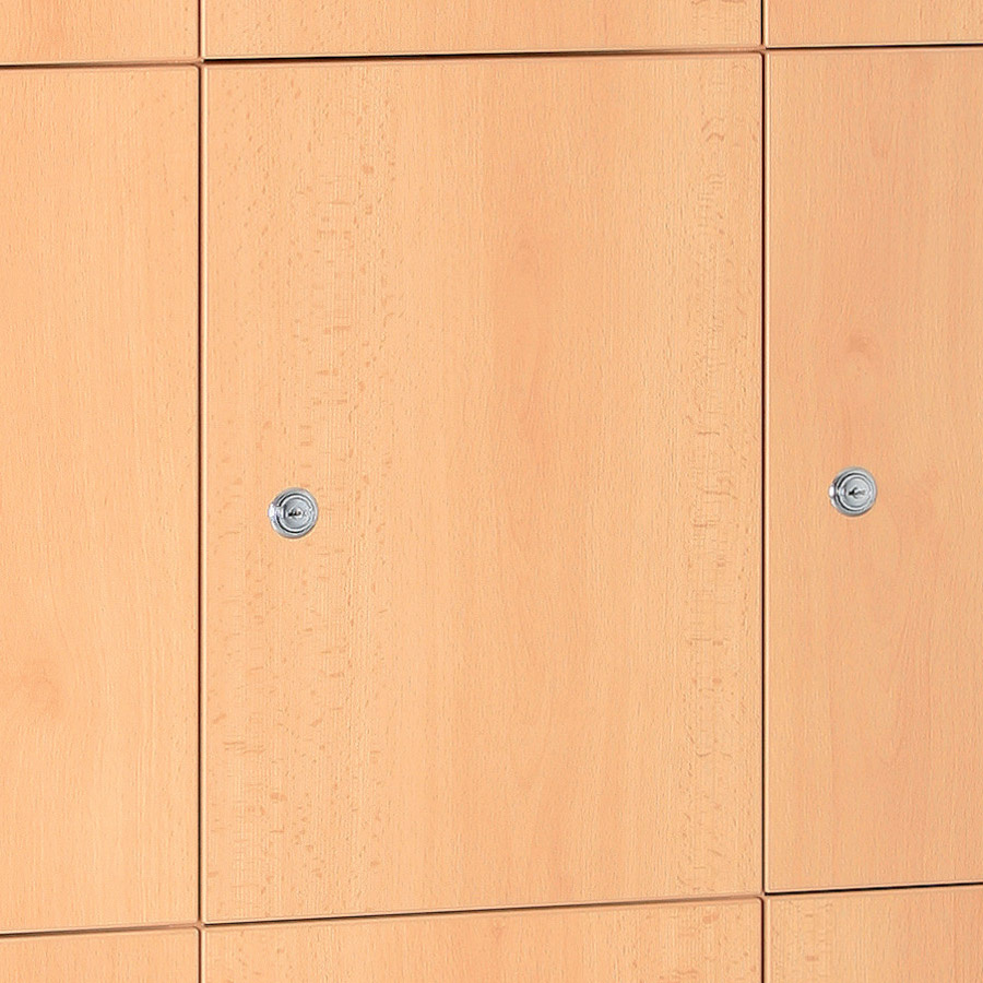 Holz-Schließfachschrank mit Aufbewahrungsboxen, 6 Boxen, Wenge