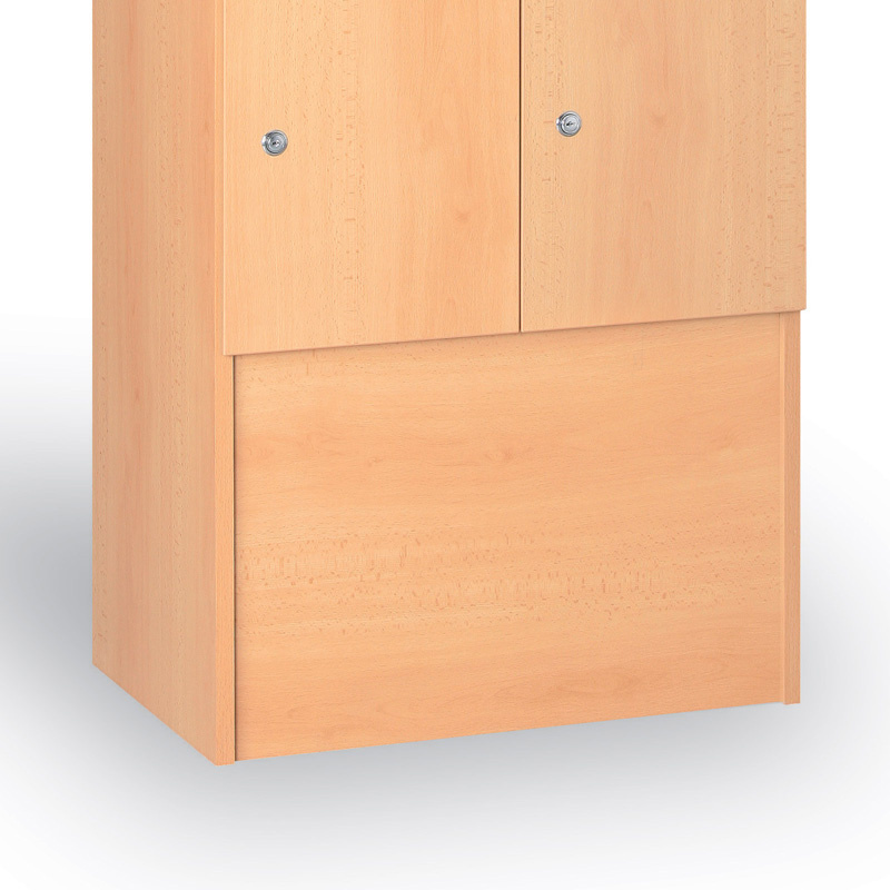 Holz-Schließfachschrank mit Aufbewahrungsboxen, 6 Boxen, Wenge