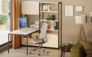 HOME OFFICE Doppelregalwand mit Regalschrank, weiß/grau