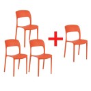 Jedálenská stolička REFRESCO 3+1 ZADARMO, oranžová