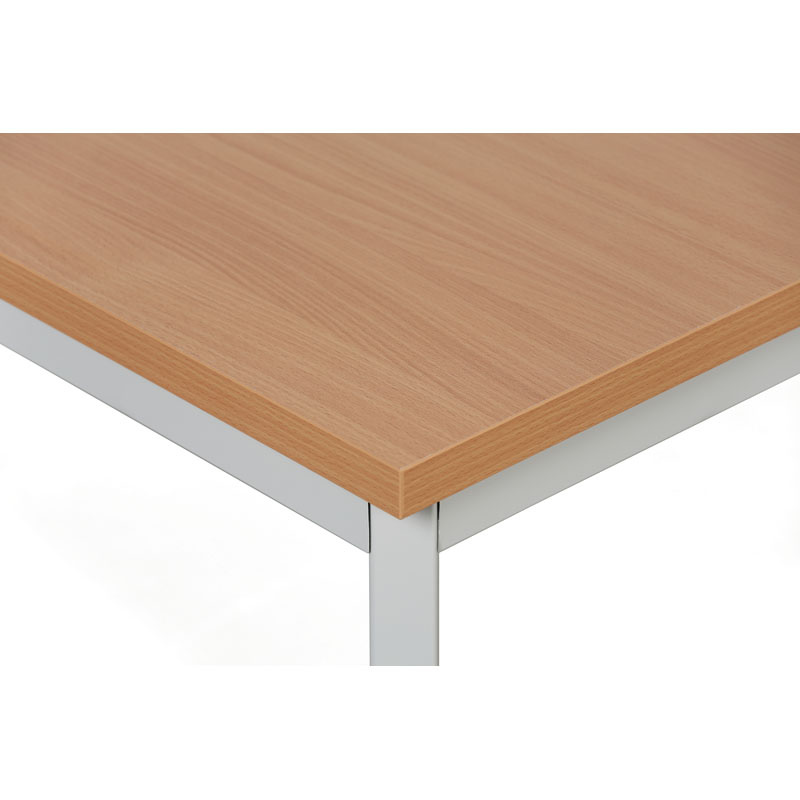 Jedálenský stôl TRIVIA, svetlo sivá konštrukcia, 800 x 800 mm, buk