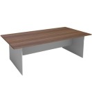 Jednací stůl PRIMO FLEXI 2400 x 1200 mm, hranatý, šedá / ořech