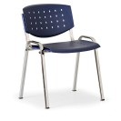 Jednacia stolička TONY, modrá, konštrukcia chrómovaná