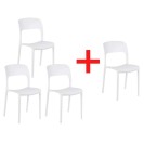 Jídelní židle REFRESCO 3+1 ZDARMA, bílá