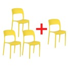 Jídelní židle REFRESCO 3+1 ZDARMA, žlutá