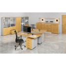 Kancelárska komoda k stolu PRIMO GRAY, 740 x 600 x 420 mm, sivá/buk