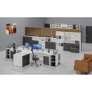 Kancelárska komoda k stolu PRIMO WHITE, 740 x 600 x 420 mm, biela/grafit