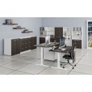 Kancelářská komoda ke stolu PRIMO WHITE, 740 x 600 x 420 mm, bílá/wenge