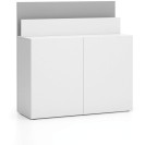 Kancelářská přístavná skříňka ke stolu LAYERS, krátká, bílá / šedá