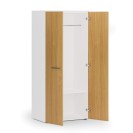 Kancelářská šatní skříň PRIMO WHITE, 1 police, šatní tyč, 1781 x 800 x 500 mm, bílá/buk