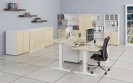 Kancelárska šatníková skriňa PRIMO WHITE, 3 police, šatníková tyč, 1781 x 800 x 500 mm, biela/dub prírodná