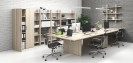 Kancelářská skříň nízká SOLID, 800 x 400 x 1080 mm, dub přírodní