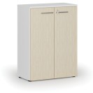 Kancelářská skříň s dveřmi PRIMO WHITE, 1087 x 800 x 420 mm, bílá/bříza
