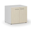 Kancelářská skříň s dveřmi PRIMO WHITE, 735 x 800 x 640 mm, bílá/bříza