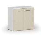 Kancelářská skříň s dveřmi PRIMO WHITE, 740 x 800 x 420 mm, bílá/bříza