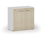 Kancelářská skříň s dveřmi PRIMO WHITE, 740 x 800 x 420 mm, bílá/dub přírodní