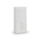 Kancelářská skříň s kombinovanými zásuvkami PRIMO WHITE, 1781 x 800 x 420 mm, bílá
