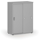 Kancelářská skříň se zasouvacími dveřmi PRIMO GRAY, 1087 x 800 x 420 mm, šedá
