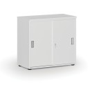 Kancelářská skříň se zasouvacími dveřmi PRIMO WHITE, 740 x 800 x 420 mm, bílá