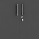 Kancelárska skriňa, dvere na 3 poschodia, 1781x800x420 mm, biela / grafitová
