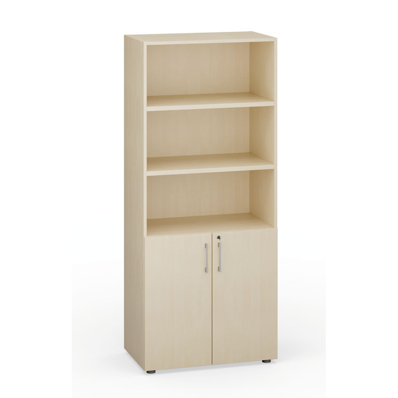 Kancelárska skriňa PRIMO Classsic, dvere na 2 poschodia, 1781x800x420 mm, breza