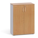 Kancelárska skriňa s dverami PRIMO, 1087 x 800 x 420 mm, sivá / buk
