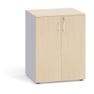 Kancelárska skriňa s dverami PRIMO, 800 x 640 x 1040 mm, 2 police, sivá / breza