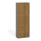 Kancelárska skriňa s dverami PRIMO KOMBI, 5 políc, 2233 x 800 x 400 mm, sivá / orech
