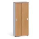 Kancelárska skriňa so zasúvacími dverami PRIMO, 1781 x 800 x 420 mm, sivá / buk