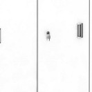 Kancelárska skriňa, zasúvacie dvere na 2 poschodia, 1781 x 800 x 420 mm, biela