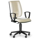 Kancelárska stolička FIGO s podpierkami rúk, permanentný kontakt, biela