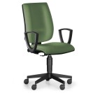 Kancelárska stolička FIGO s podpierkami rúk, permanentný kontakt, zelená