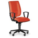 Kancelárska stolička FIGO s podpierkami rúk, synchrónna mechanika, oranžová