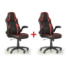 Kancelárska stolička GAME, 1+1 ZADARMO, čierna/červená