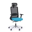 Kancelárska stolička JILL 1+1 ZADARMO, čierná/modrá