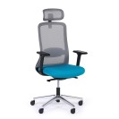 Kancelárska stolička JILL 1+1 ZADARMO, sivá/modrá