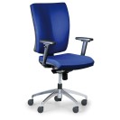 Kancelárska stolička LEON PLUS, modrá, oceľový kríž