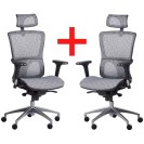 Kancelárska stolička LEXI 1+1 ZADARMO, sivá
