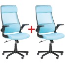 Kancelářská židle EIGER 1+1 ZDARMA, modrá
