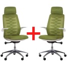 Kancelářská židle se síťovaným opěrákem SITTA WHITE 1+1 ZDARMA, zelená