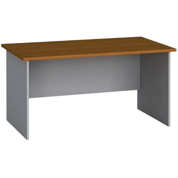 Kancelársky písací stôl PRIMO FLEXI, rovný 1400 x 800 mm, sivá / čerešňa