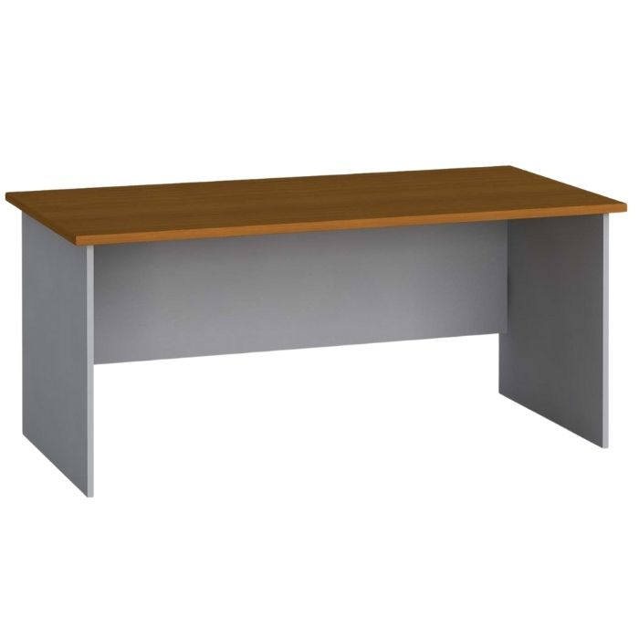 Kancelársky písací stôl PRIMO FLEXI, rovný 1600 x 800 mm, sivá / čerešňa