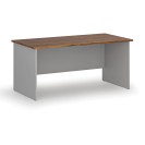Kancelársky písací stôl rovný PRIMO GRAY, 1600 x 800 mm, sivá/orech