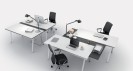 Kancelářský pracovní stůl LAYERS, výsuvná prostřední deska, 1700 mm, bílá / grafit