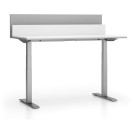Kancelářský pracovní stůl SINGLE LAYERS s přepážkami, nastavitelné nohy, bílá / šedá