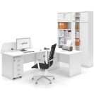 Kancelársky pracovný stôl MIRELLI A+, rovný, dĺžka 800 mm, biela