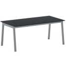 Kancelársky pracovný stôl PRIMO BASIC, sivostrieborná podnož, 1800 x 900 mm, grafitová