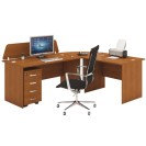 Kancelársky pracovný stôl s kontajnerom MIRELLI A+, typ E, čerešňa
